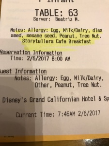 Managing Food Allergies at Disneyland's Character Dining